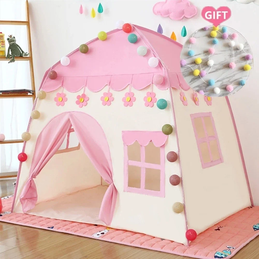 Tienda de juegos para niños, casa de juguete portátil para interiores y exteriores, tipi rosa y azul