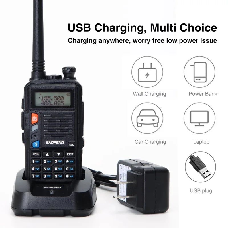 BAOFENG UV S9 Plus Potężny ręczny transceiver z dwuzakresowym radiem UHF VHF 16 KM dalekiego zasięgu Walkie Talkie Ham UV 5R Two Way Radio