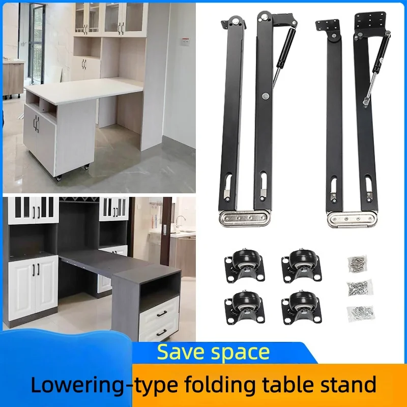 

Multifunctional Folding Table with Sliding Mechanism - Table, Desk, Wine Cabinet - Hidden Sliding and Telescopic Guide Rails