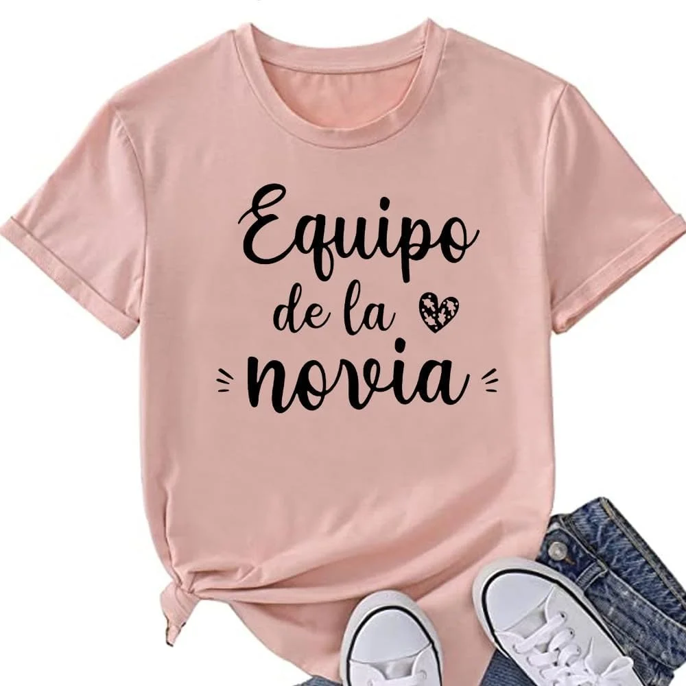 de la Novia T shirt Women Spanish Boda Espanol Wedding T-shirt Team Bride EVJF Bachelorette Party hen party T shirt XX001