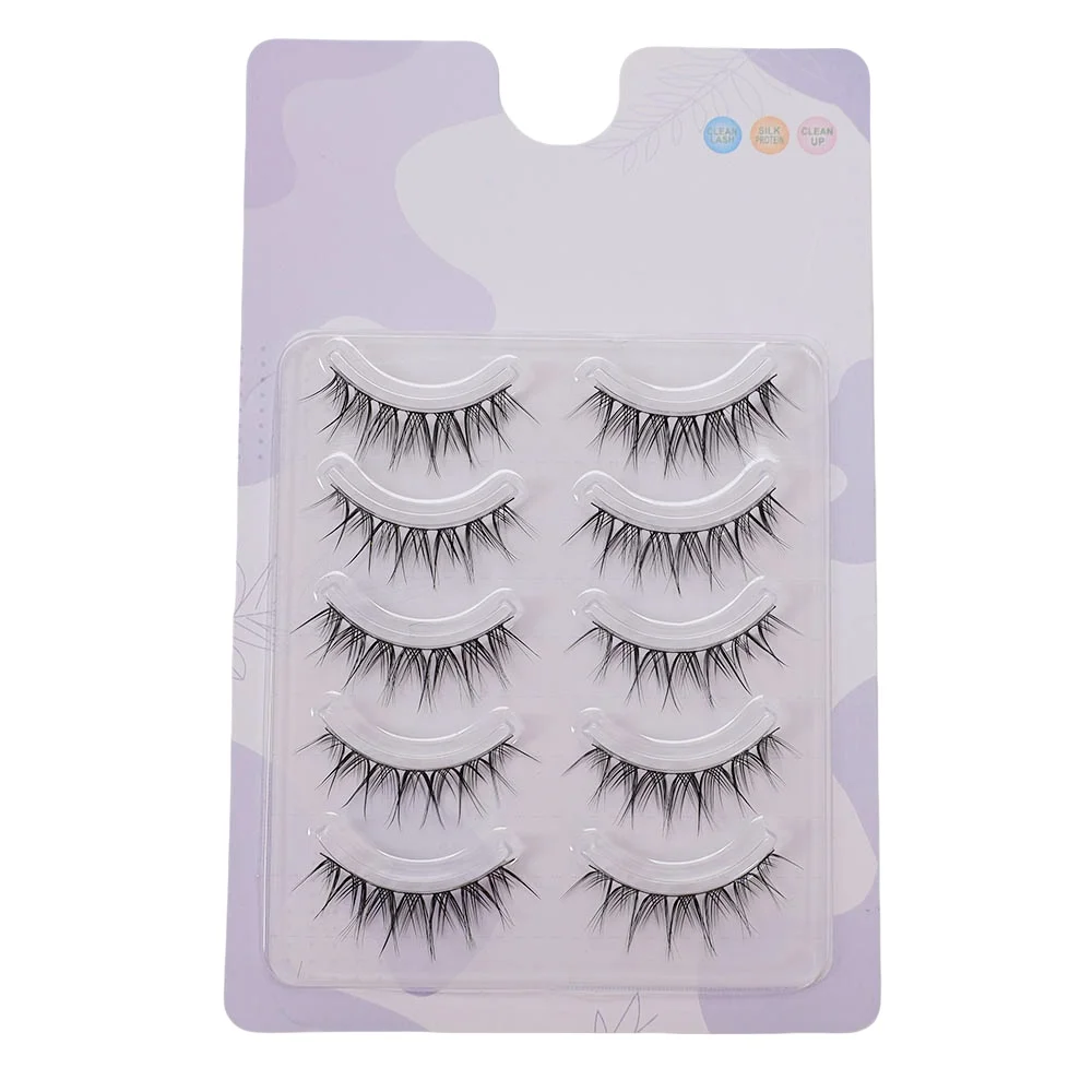 タイの漫画の悪魔スタイルのつけまつげ 5 組、ロールプレイングやステージ パフォーマンスに適した再利用可能な細いまつげ