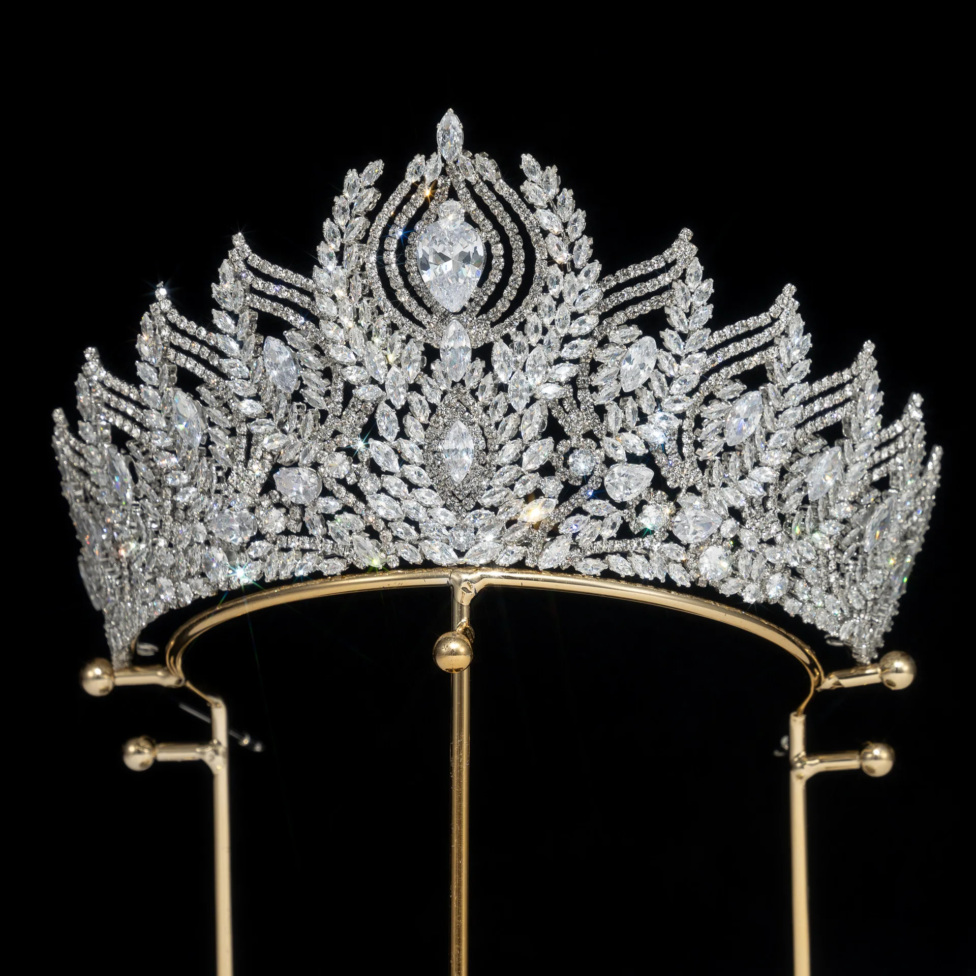Wedding Tiaras Crowns Bridal Headbands CZ Zirconia Bride Crown Headdress Princess Birthday Party Prom Hair Jewelry Headpiece