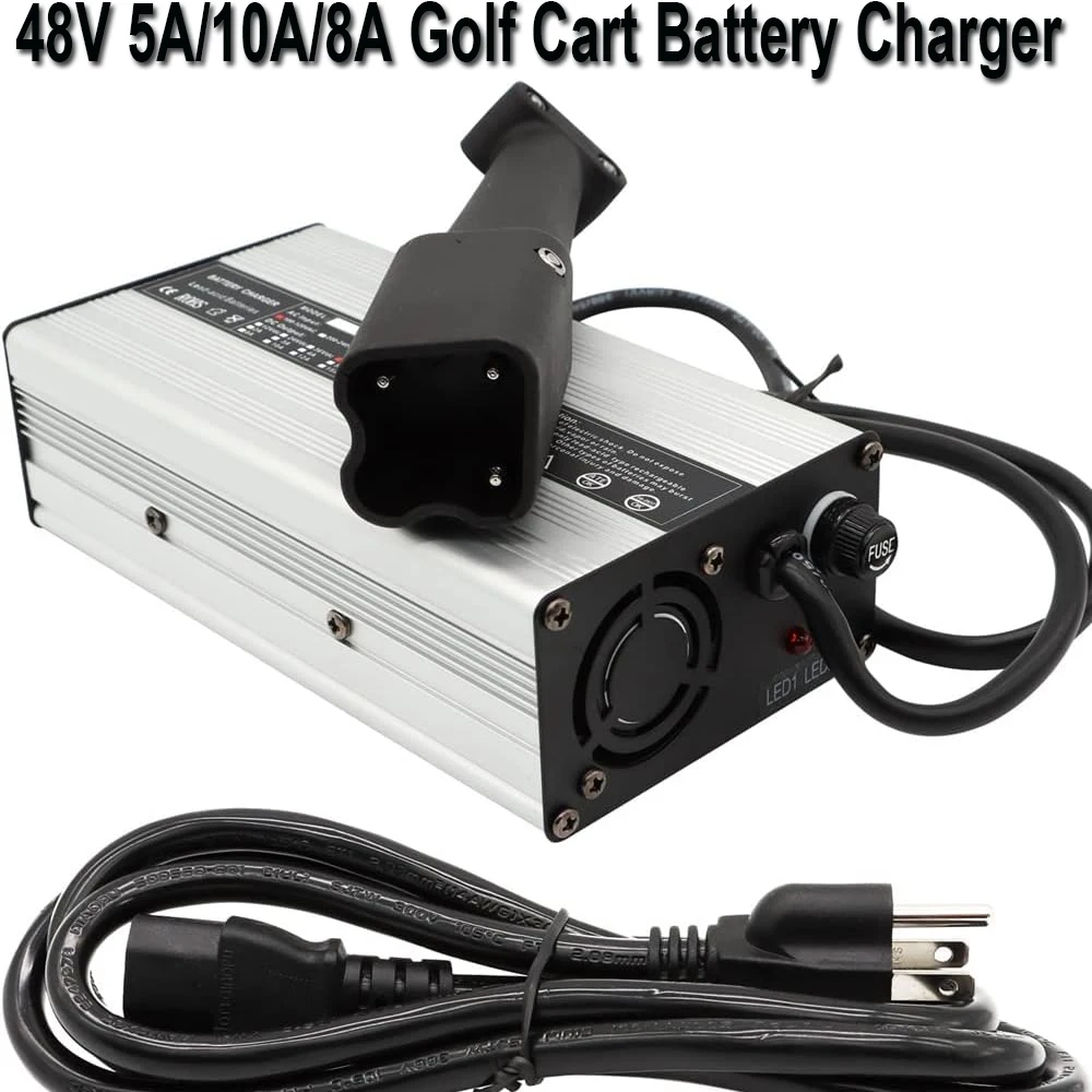 

48V 15A Golf Cart Battery Charger for 48 Volt 15Amp Yamaha G29 Drive & Drive 2 Drive 2007-Up with 3 Pin Plug Waterproof IP68