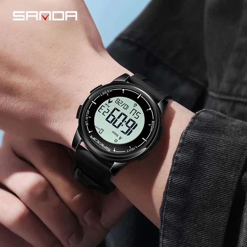 SANDA, última moda, nuevos relojes deportivos para estudiantes, reloj de paso con calorímetro, reloj electrónico inteligente multifuncional resistente al agua para hombres, oferta