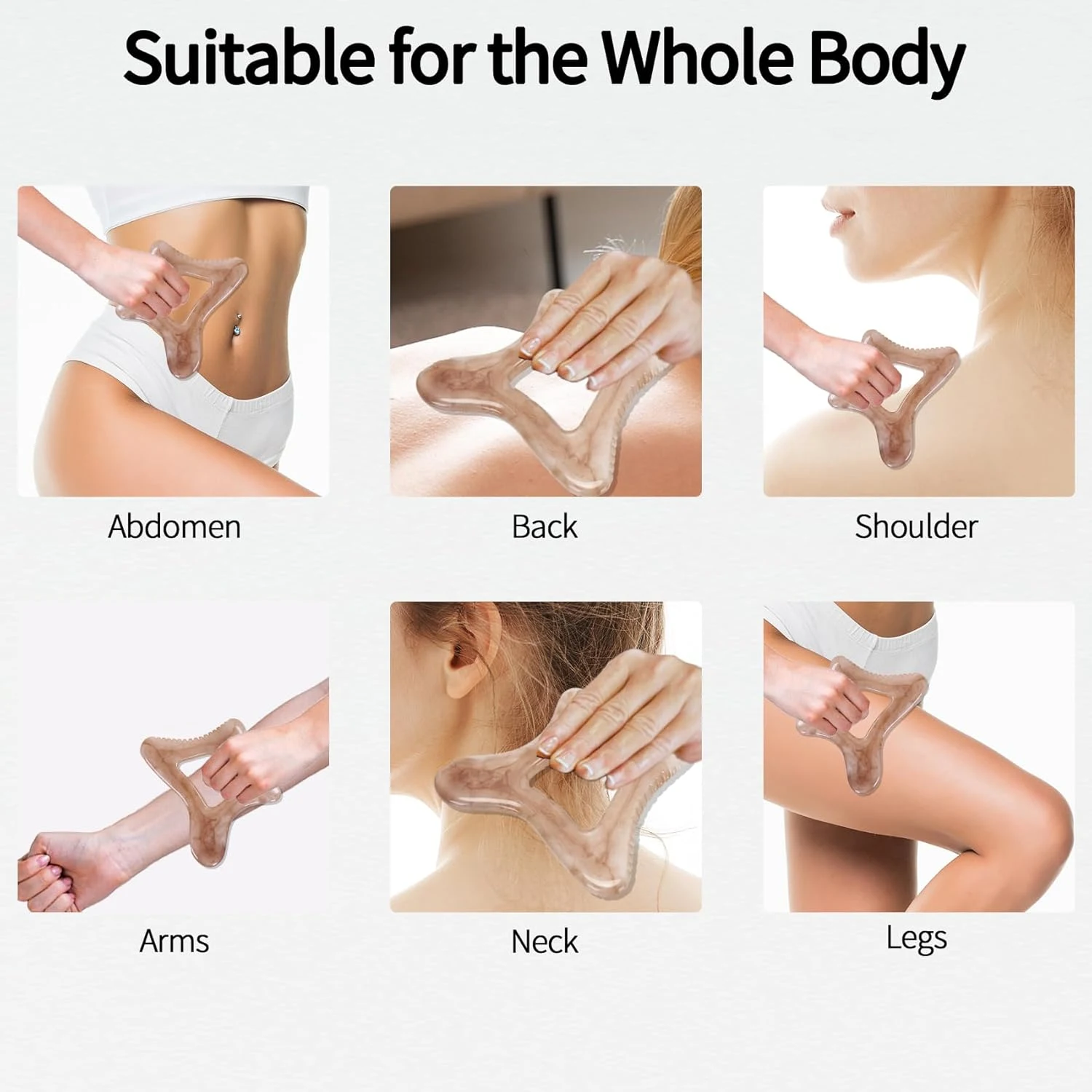 Resin Body Gua Sha Tool Large Gua Sha Body Tool Cellulite Massage Tool Lymphatic Drainage Tool for Face, Back Body Shaping Tools image 4