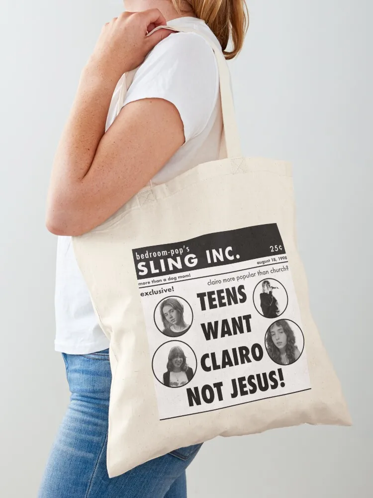 

clairo newspaper shirt Tote Bag reusable shopping bags Women's shopper bag Cloth bags Woman shopper bag