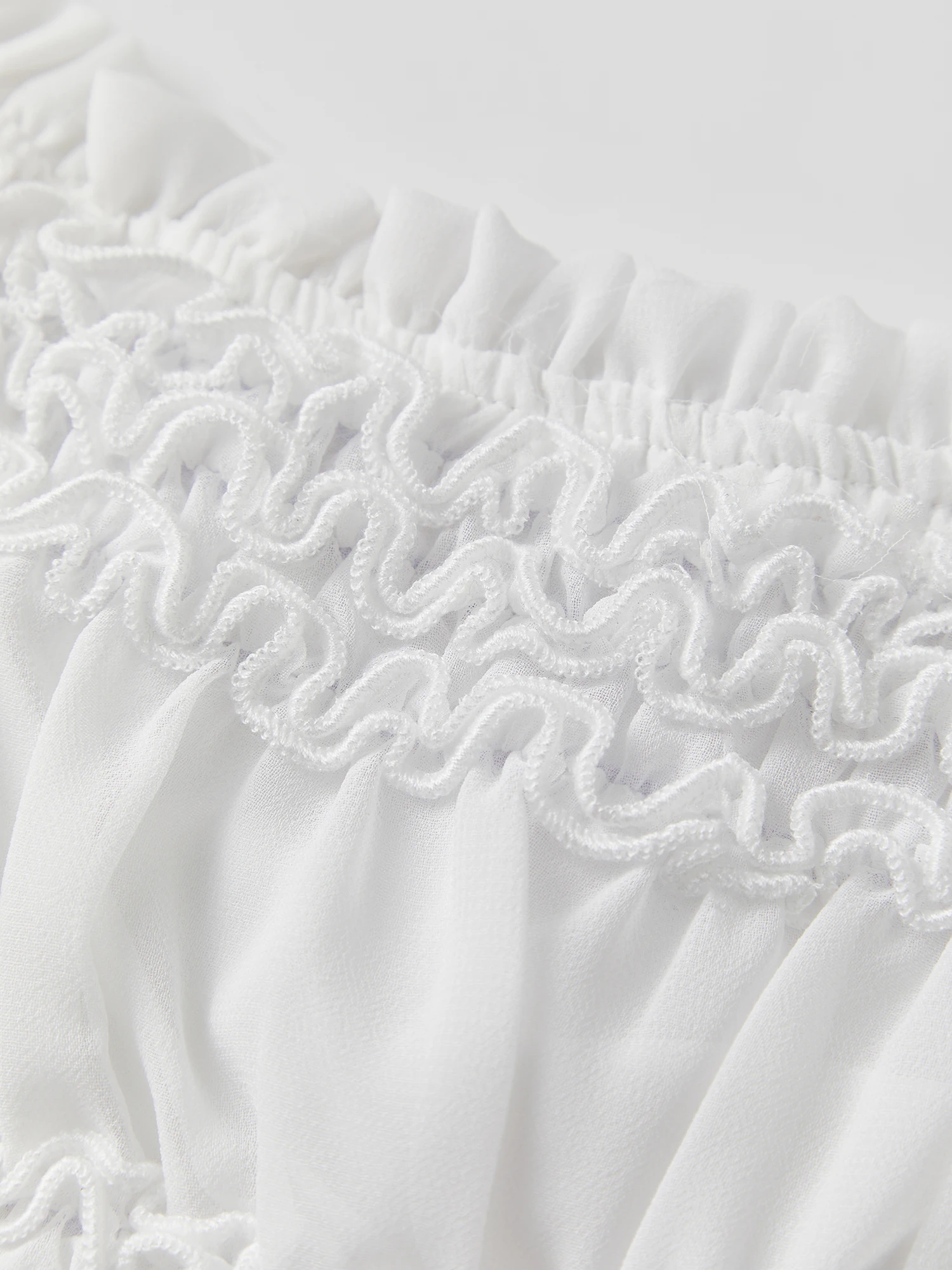 Top da donna con scollo quadrato, maniche ad aletta casual, busto increspato, top flowy in rete, magliette estive