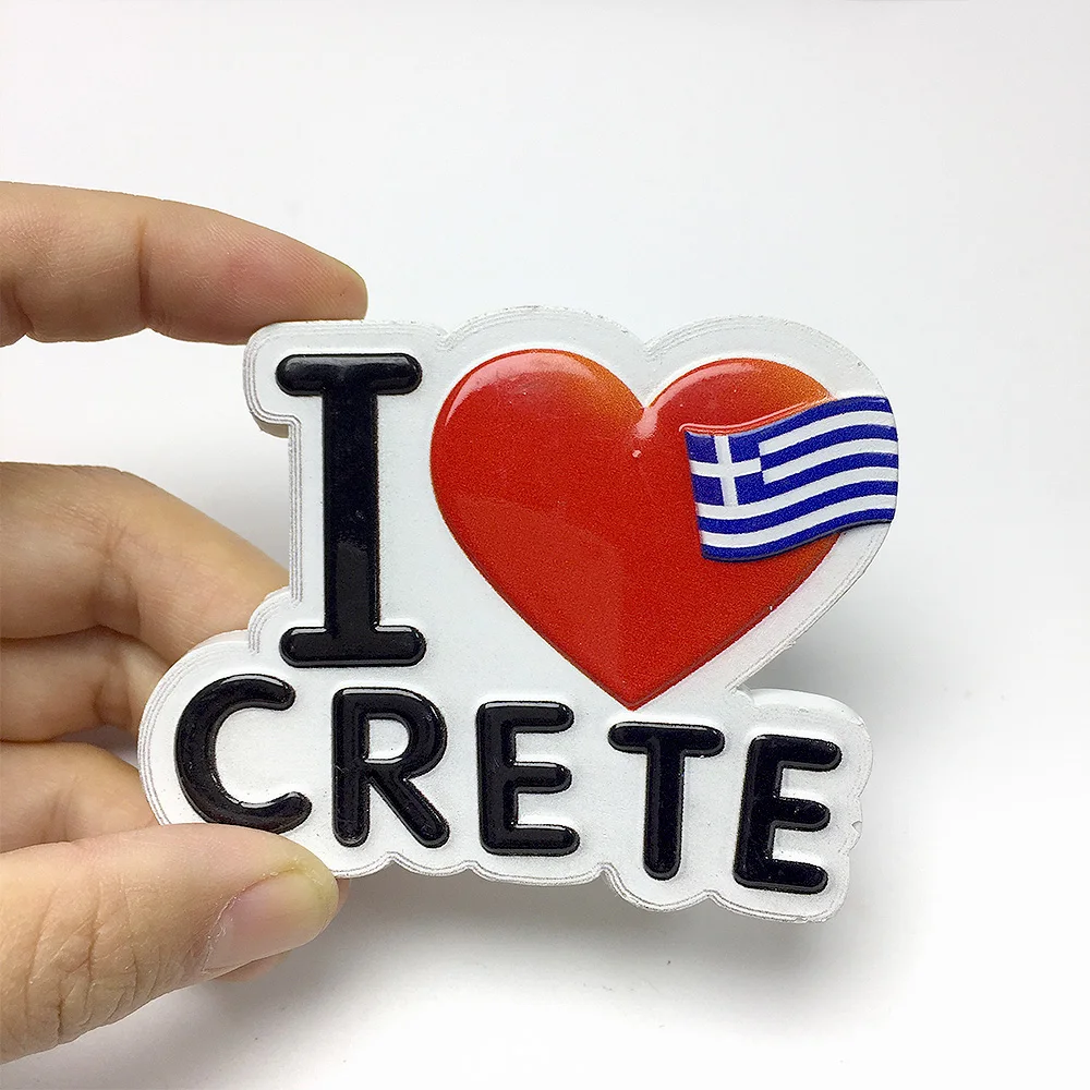 

I Love Crete 3D Resin Fridge Magnet - Unique Souvenir from Crete, Greece