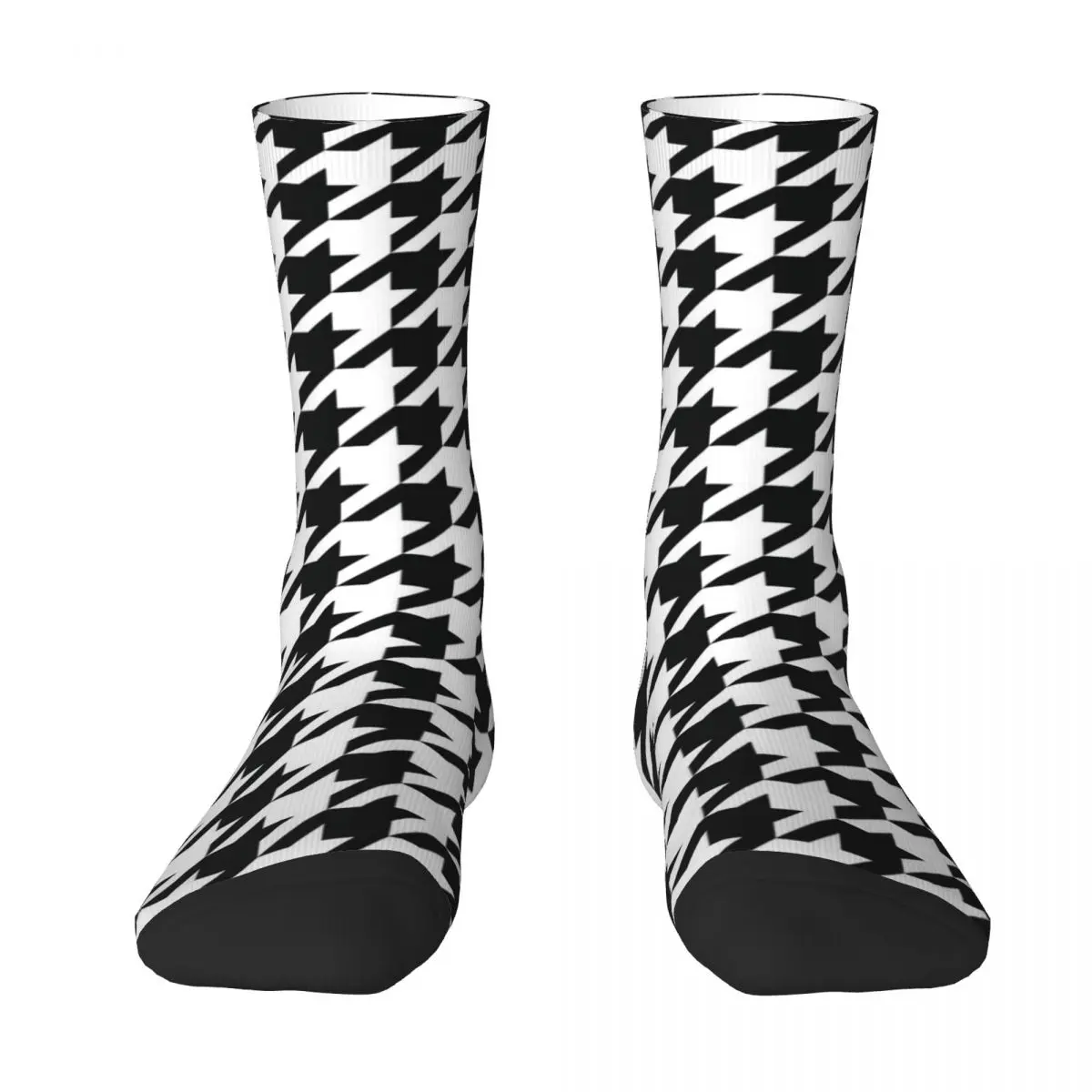 

Black And White Houndstooth Socks Harajuku High Quality Stockings All Season Long Socks Accessories for Unisex Gifts