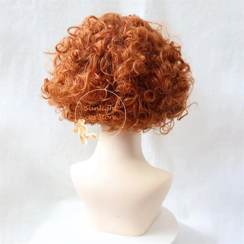 أنيمي أليس العجائب شعر مستعار تأثيري جنون حتر تأثيري الباروكات قصيرة براون البرتقال الباروكات الرجال Tarrant هايتوب تأثيري الباروكات + غطاء شعر مستعار