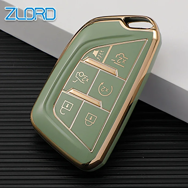 5/6 Bottons For Cadillac CT4 CT5 Escalade Cadillac 2019 2020 2021 2022 TPU Car Key Case Shell Fob Cover Keychain Accessories