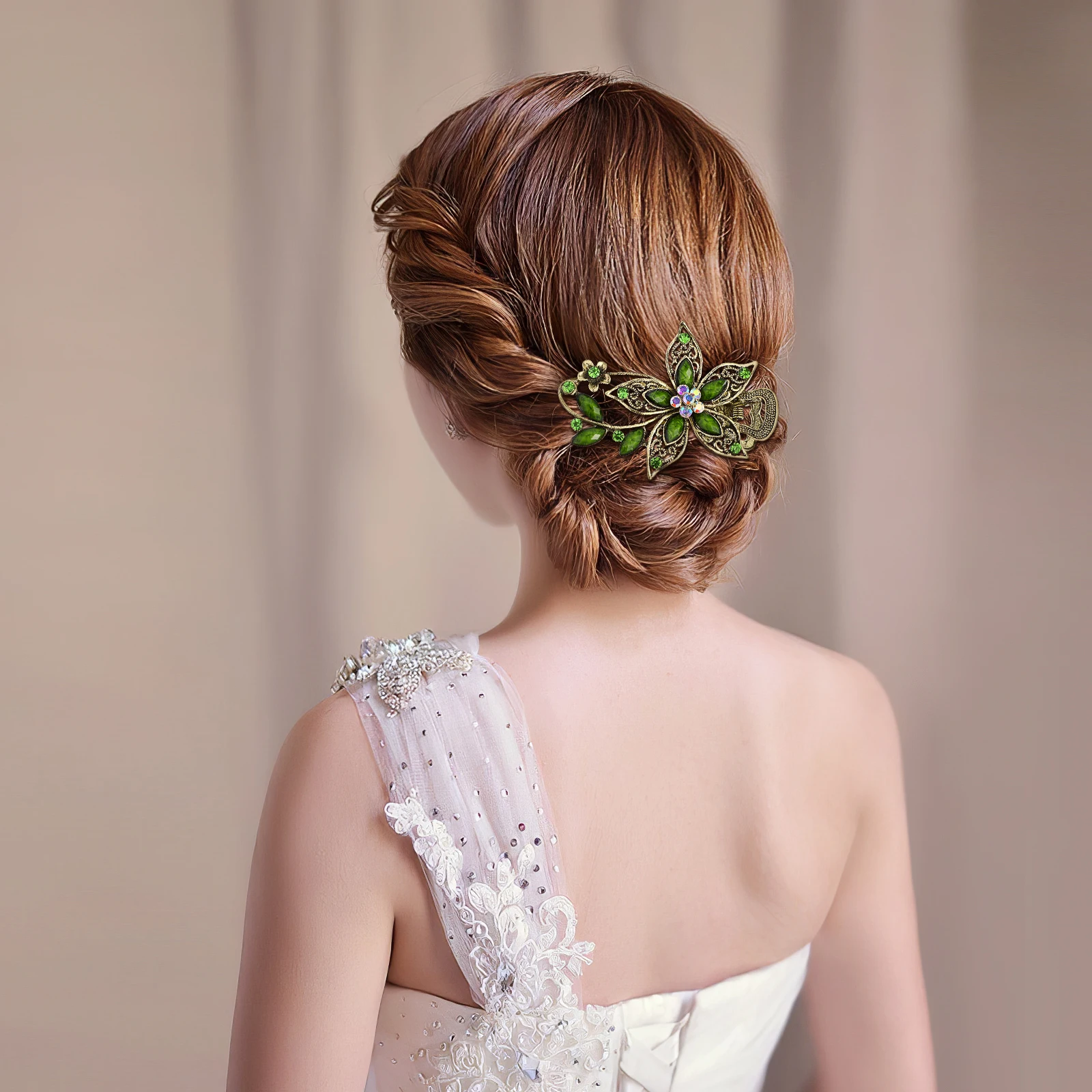 

1Pcs Flower Hair Clip Rhinestone Decor Hair Barrettes for Wedding Party Daily Use Women Accessories Women Headwear