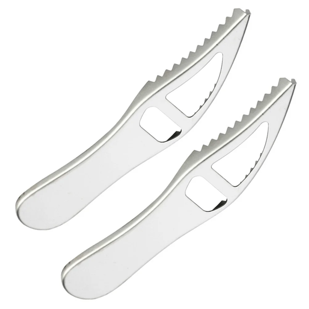 

2 pcs Stainless Steel Fish Scaler 304 Material Double Row Teeth Kitchen Seafood Tool For Home Restaurant Use