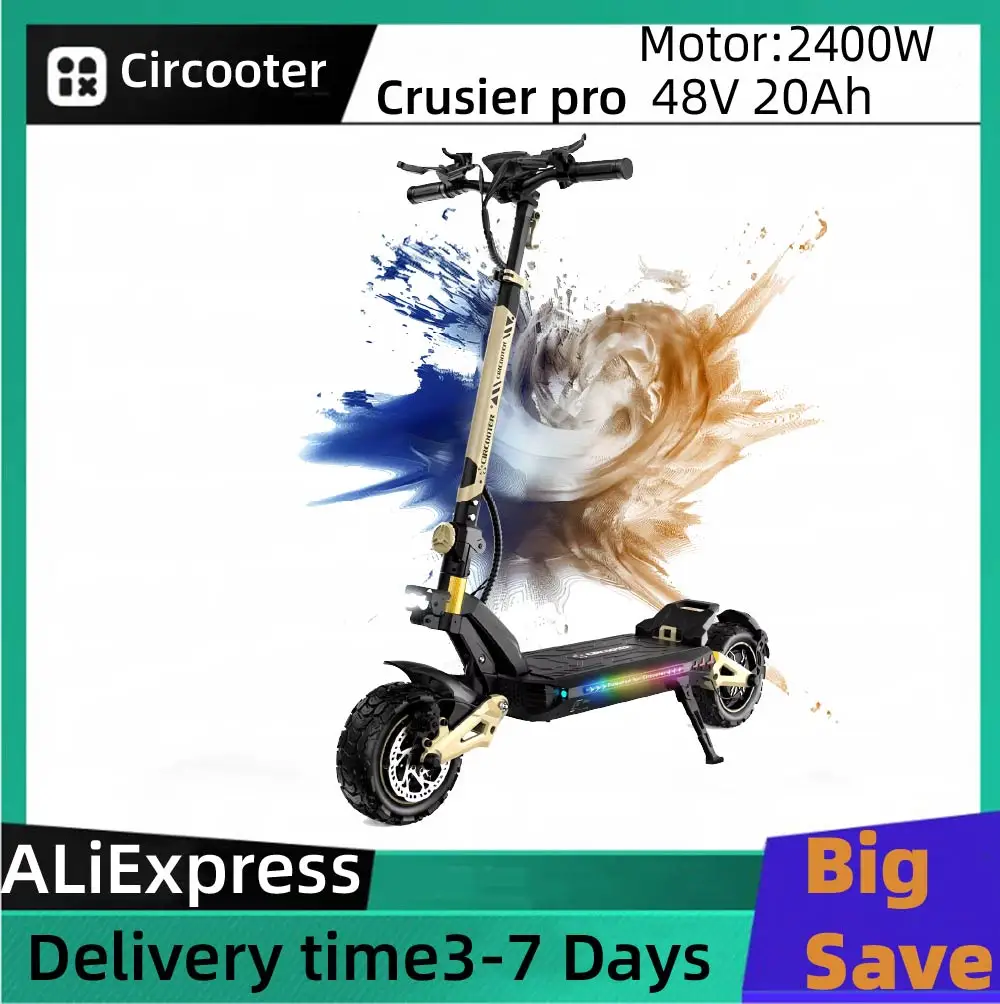 

Circooter Cruiser pro adult electric scooter, 2400W motor,48V 20AH folding E-scooter, 11-inch tire, E-off-road scooter