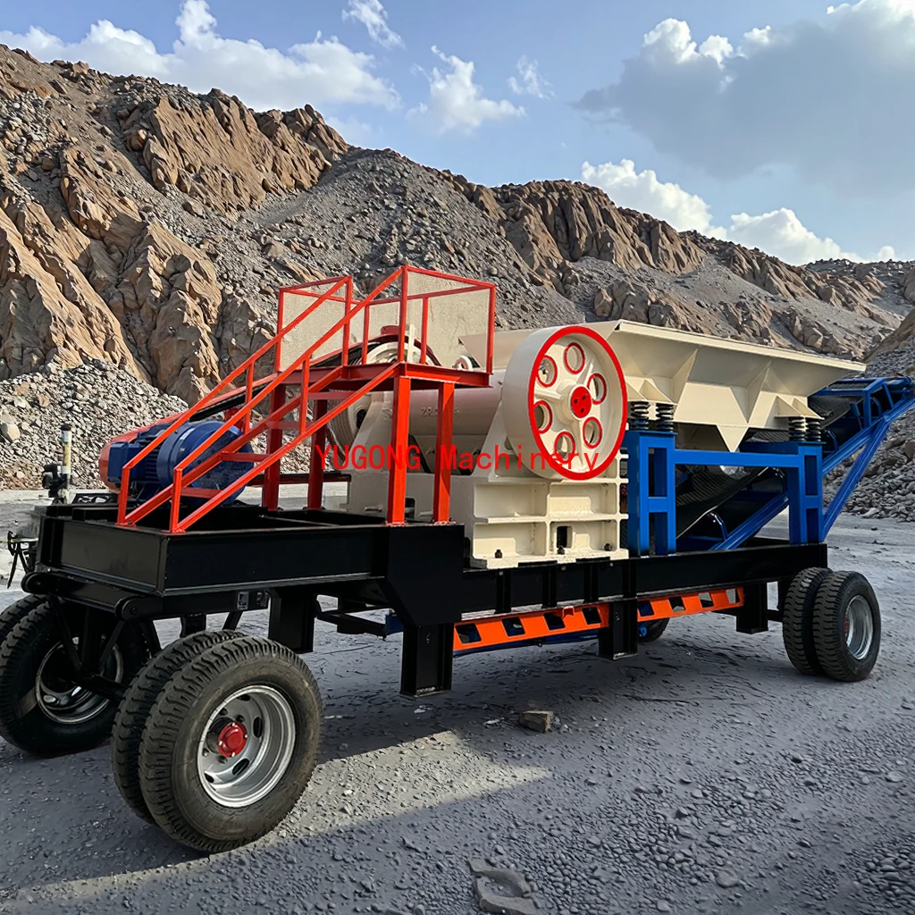 Industrial Mobile PLC Controlled Jaw Crusher For Stone And Hard Materials High Capacity Efficient Crushing Mining Machinery