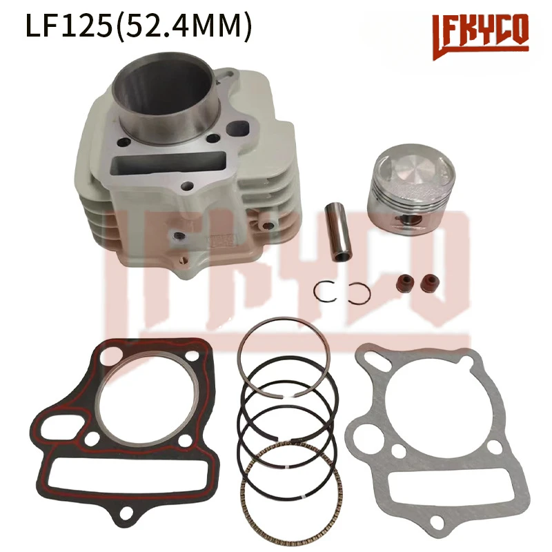 Motorcycle Accessories 52.4mm Engine Cylinder 125CC Piston Ring Tool Kit Set Motor for Lifan LF125 Motoblock ATV Equipment Parts