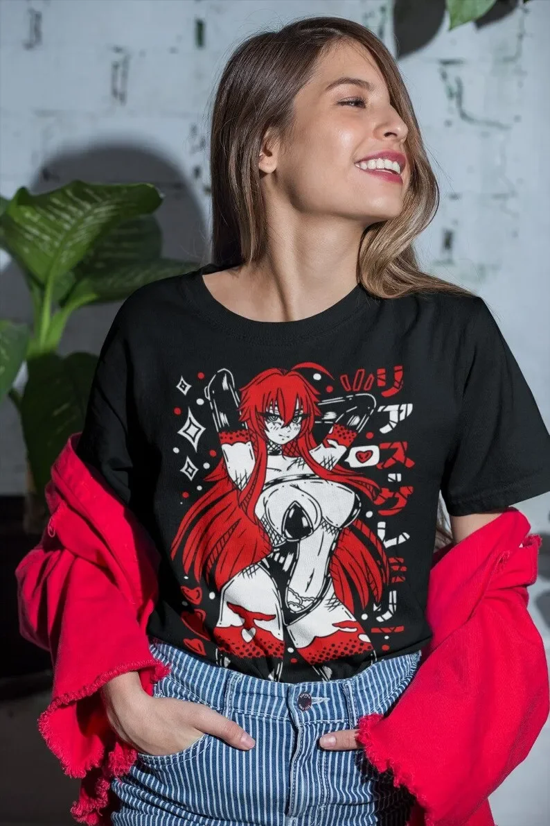 Rias Gremorye T-Shirt High School DxD Rias Gremory Aesthetic Sexy  Shirt