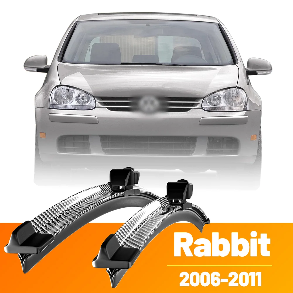 2 piezas de escobillas limpiaparabrisas delanteras de fibra de carbono para Volkswagen VW Rabbit 2006-2011 2007 2008 2009 2010