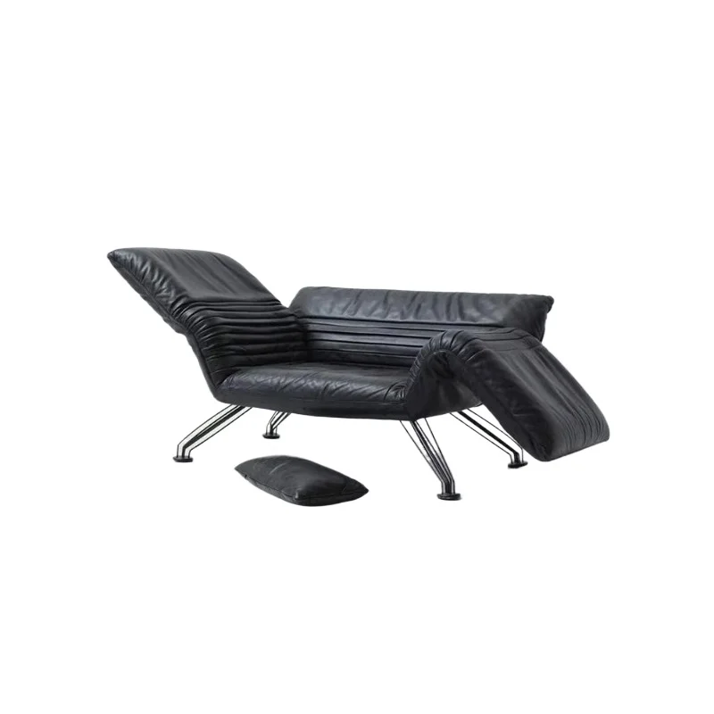 

Butterfly folding sofa chair Italian minimalist leather black lazy single casual single chair