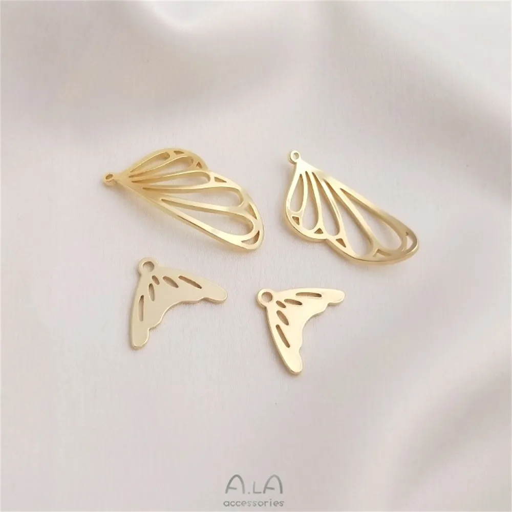 

14K Gold Color Butterfly Wings Earrings Pendant Fishtail Pendant Handmade Diy Earrings Jewelry Accessories Pendant