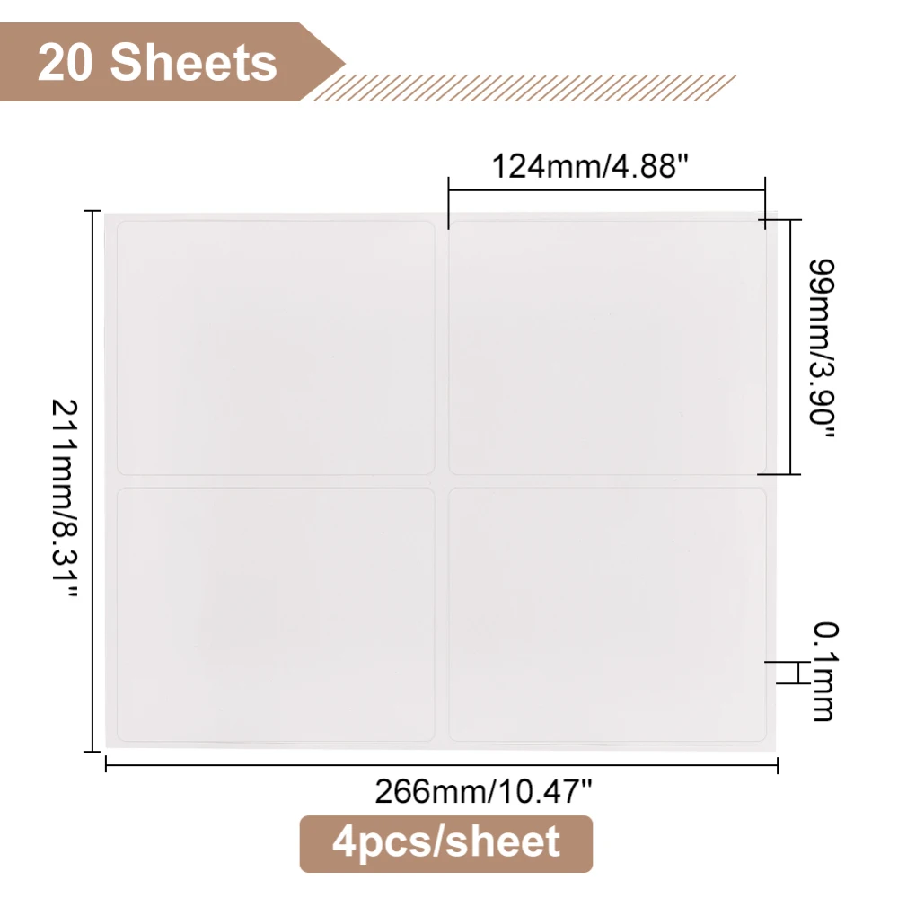 PandaHall Lot de 100 étiquettes vierges pour vin - 2 tailles - Blanc mat - 9,4 x 9,6 cm, 5,8 x 4,1 - Autocollants imprimables à jet d'encre pour vin maison, mariage PandaHall Lot de 100 étiquettes vierges pour vin - 2 tailles - Blanc mat - 9,4 x 9,6 cm, 5,8 x 4,1 - Autocollants imprimables à jet d'encre pour vin maison, mariage