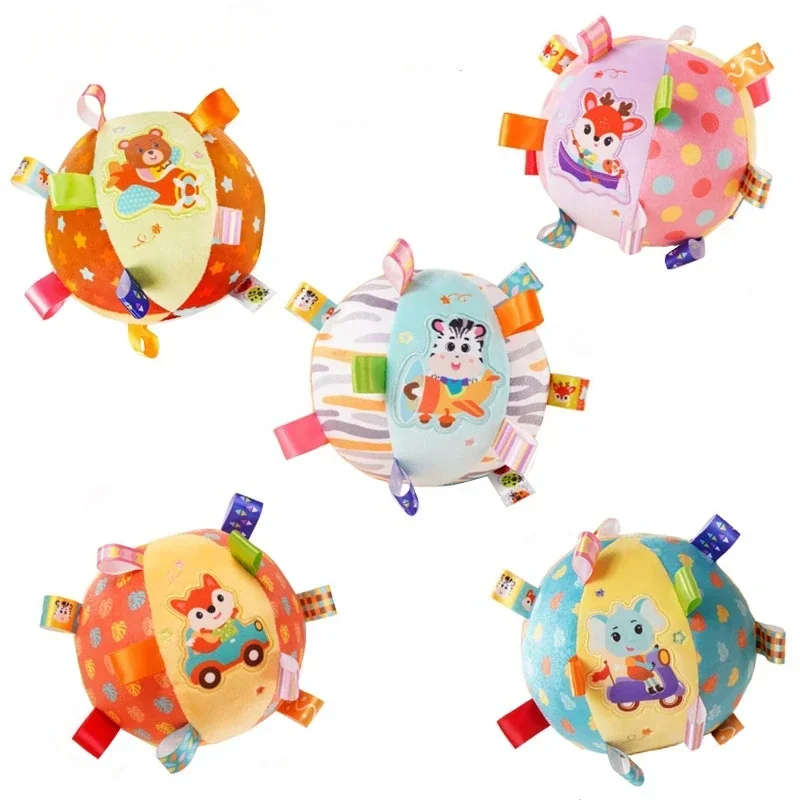 Baby Rattles Toys Soft Plush Hand Rattles Hand Grip Ball Animal Pattern Rattles Shaker for 3 6 9 12 Months Infants Newborn