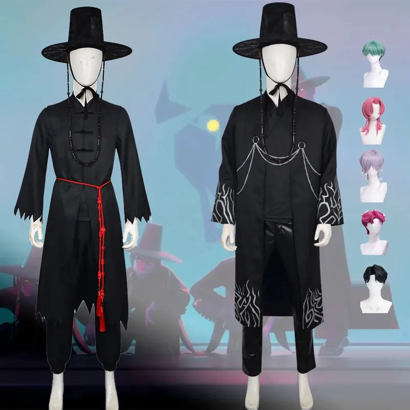 Jinu Cosplay Anime Demon Hunter Saja niños bebé Abby misterio Romance Kpop grupo canto estilo coreano hombre sombrero negro Y2K traje vl;6