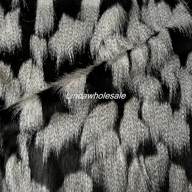 Grey white mountain chicken feather jacquard imitation fur fabric,felt cloth,Pillow Blanket Home textile clothing material