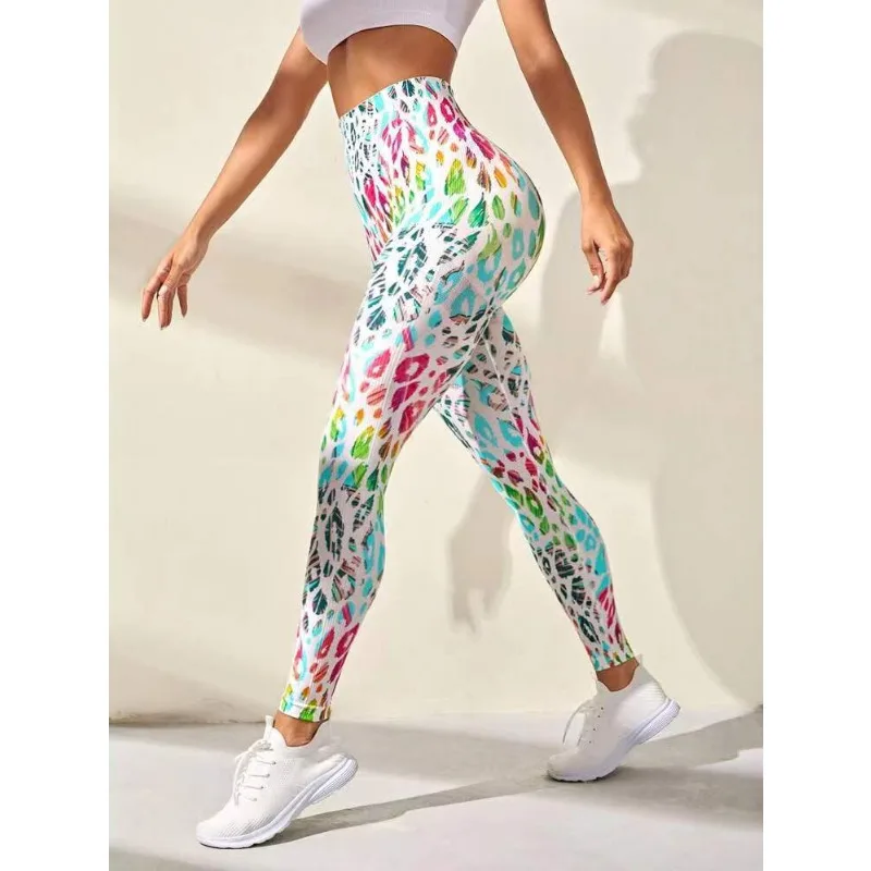 Leggings sportivi senza cuciture donna vita alta stampa Yogo Stretch Fitness Legging Fashions Push Up Butt Trainning pantaloni da Jogging