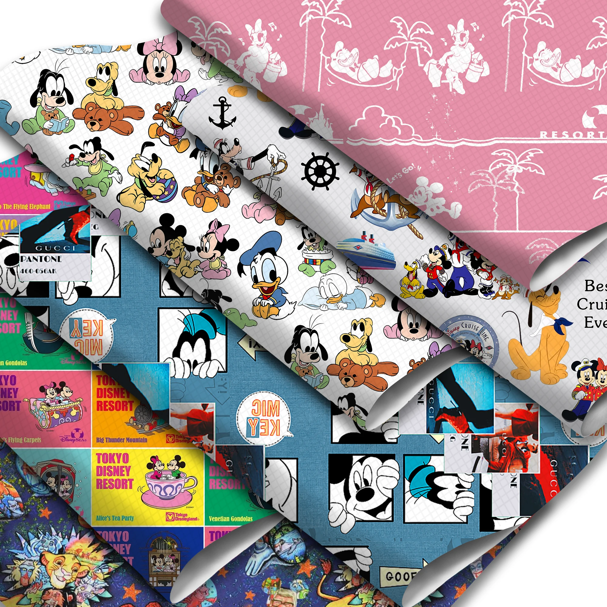 Disney Mickey Mouse Halloween 20*33cm fogli in ecopelle tessuto sintetico per borse per orecchini portafoglio per gioielli con fiocco artigianato