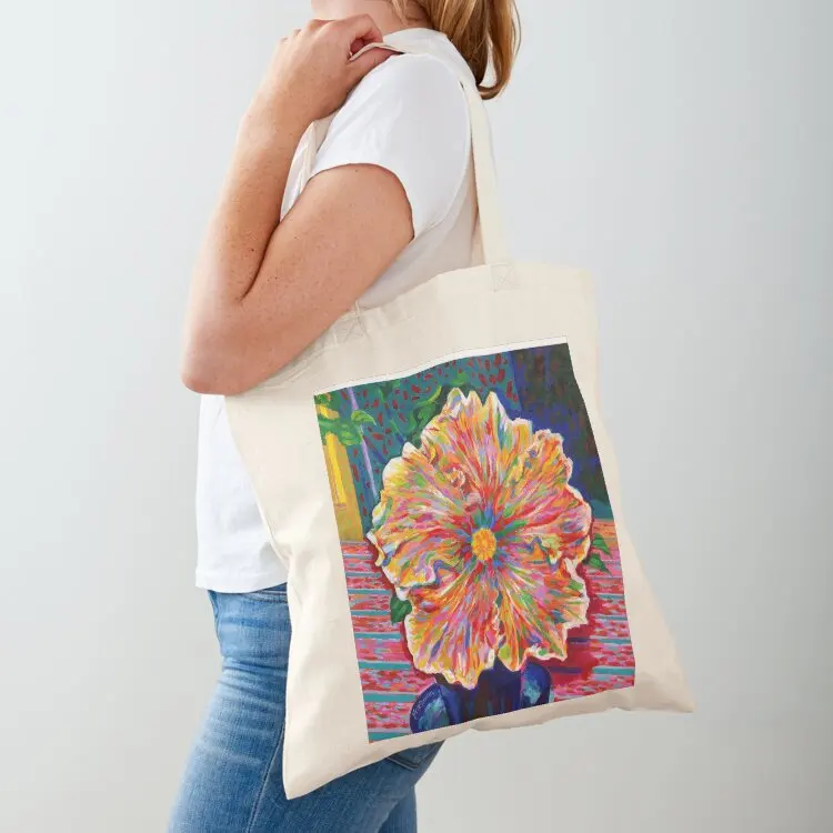

Lucky We Live Hibiscus Tote Bag canvas shopping bag custom bags reusable grocery bags Women's bag