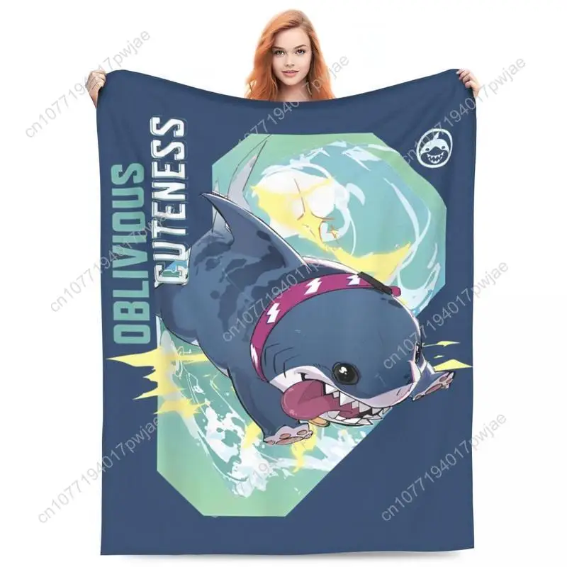 

Jeff The Land Shark Blankets Fleece Print Oblivious Cuteness Multifunction Throw Blanket Outdoor Bed Rug Piece Custom blankets