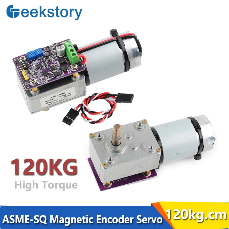 

120kg High Torque Servo ASME-SQ Worm Shaft Power Off Self-Locking Magnetic Encoder Servo For Robot Arm Valve Control Parts