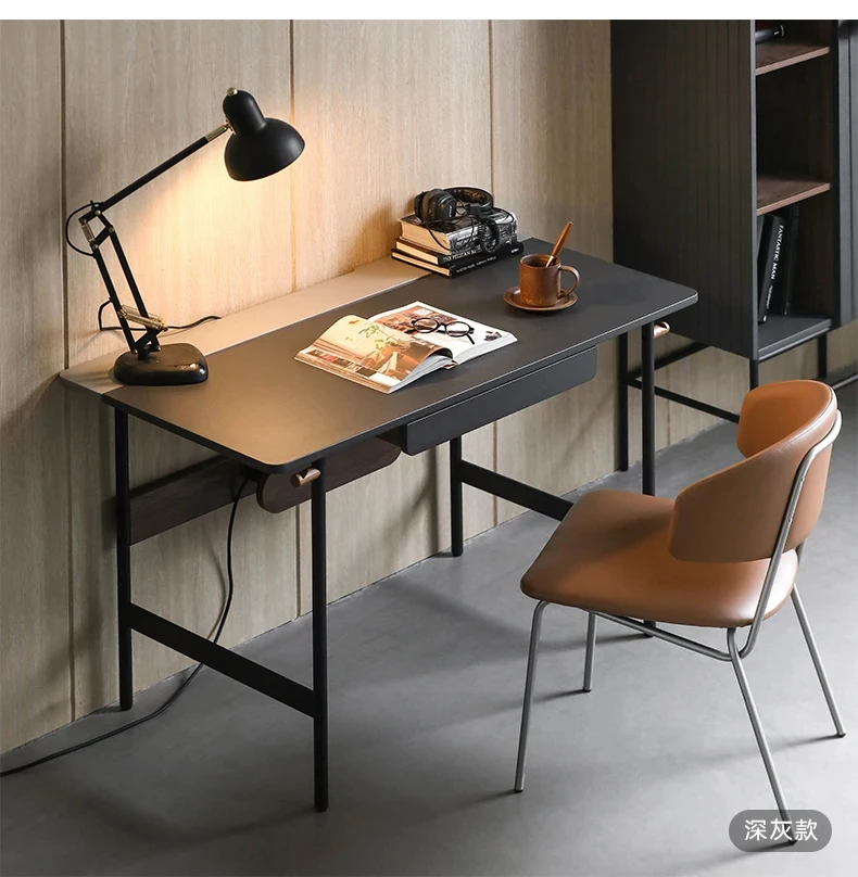

Nordic Simple Single Pull-Belt Card Slot Study Desk Design Retro Computer Desk