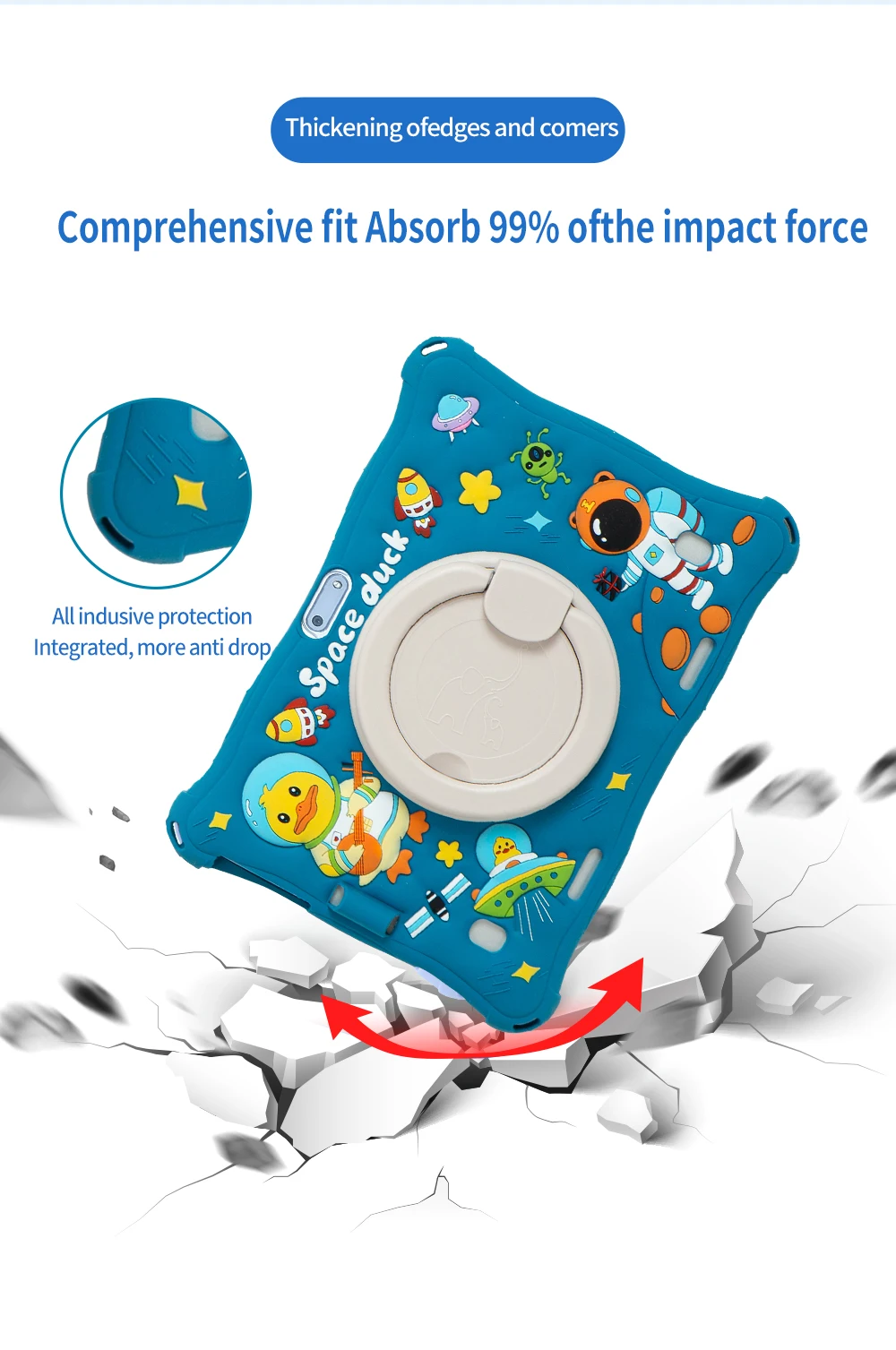 BDF 10 inch Kids  Tablet Android 13WIFI Octa Core Processor 4GB RAM 64GB ROM YouTube Dual Camera Dual SIM Card with Case