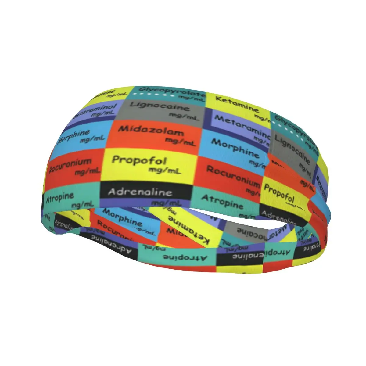 Medication    Label Athletic Headband Elastic Sweatbands Women Men Basketball Sports Gym Fitness Sweat Band Volleyball Tennis