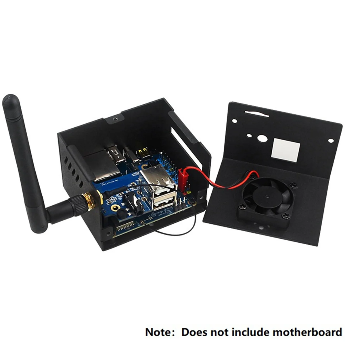 For Orange Pi Zero 3 Metal Case, Metal Case with Fan & Heatsink for Orange Pi Zero 3 Accessories (with Antenna)JADD