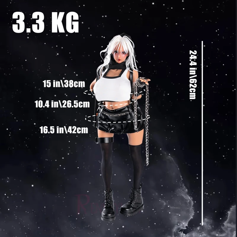 62cm 흰 머리 절묘한 실리콘 관절 인형 1/3 모델 장난감, BJD 인형 소장 인형