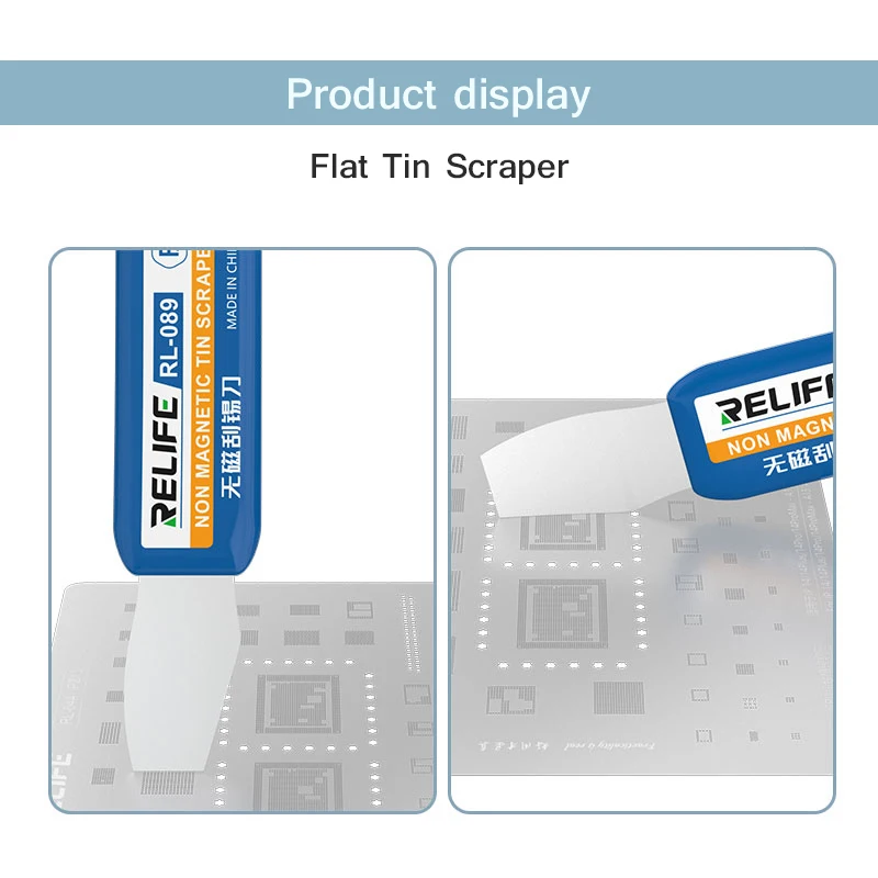 RELIFE RL-089 niemagnetyczny skrobak do usuwania cyny wysoka wytrzymałość na telefon komórkowy płyta główna IC CPU narzędzie ręczne do skrobania cyny