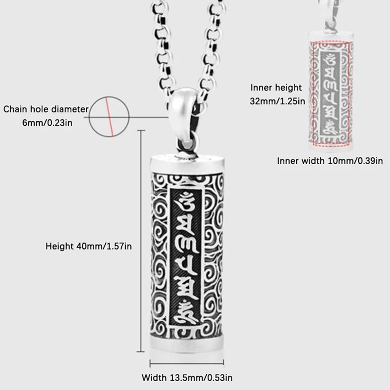 1 ST Koper Plating Zilver Pillendoosje Houder Pillendoosje Waterdichte Cilinder Urn Hanger Gedenkteken Ketting Sieraden