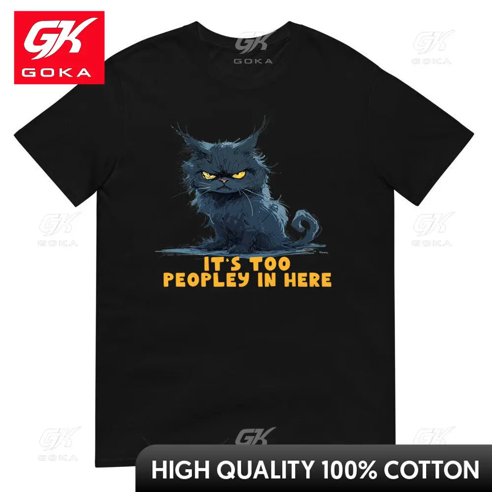 Angry Cat  Graphic T Shirts Mens Clothing New in Tops & Tees Cotton Women Printed T-shirt Y2K Clothes Cute Funny Tshirt