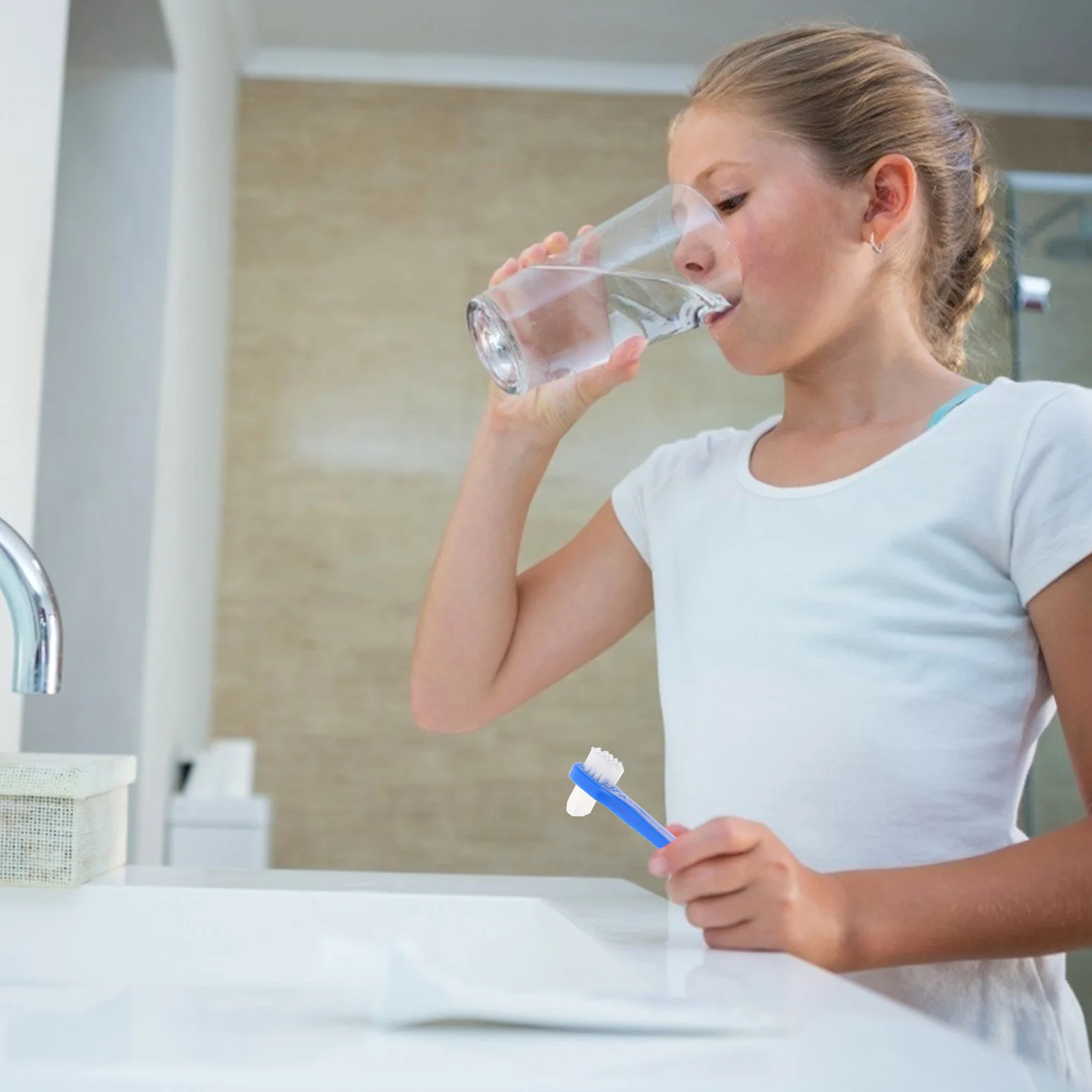 

4pcs Adult Toothbrush Double Head Portable Denture Brush For False Teeth 360-Degree Clean Deep Mouth Reach Oral Care Tool Dual