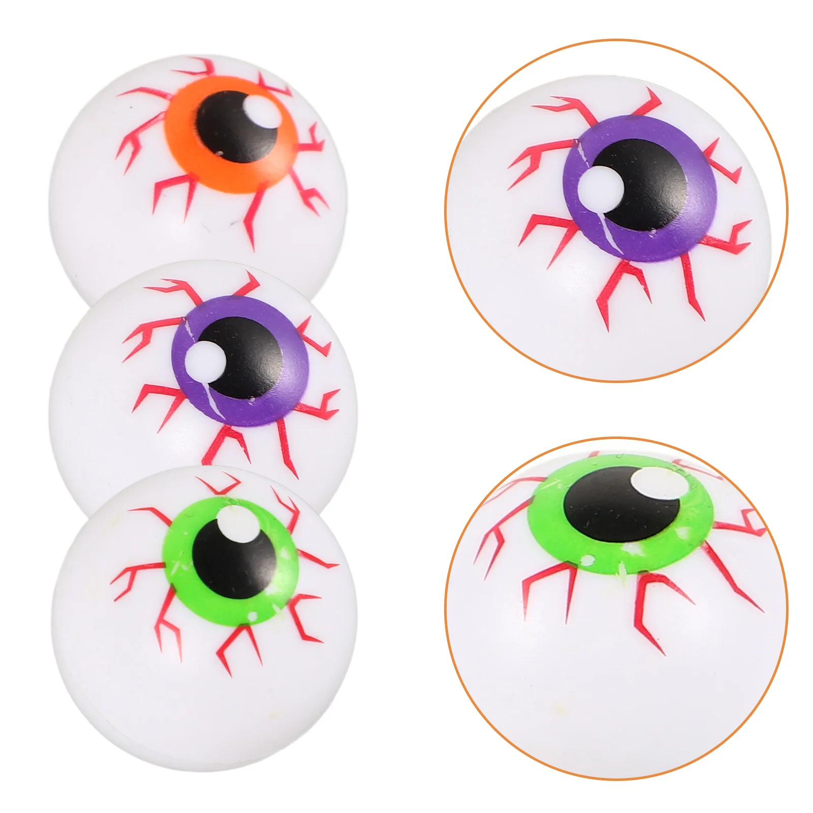 

24pcs Ghost Eyeball Decoration Halloween Props Bounce Glow Dark Plastic Eyes Party Toy Scary Accessory Pong Craft Fake Halloween