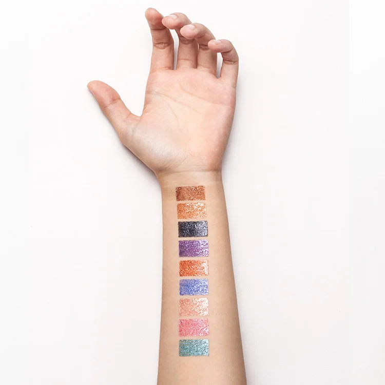 Roze vloeibare glitter oogschaduw metallic pigment oogmake-up paars goud metalic vrouwen schoonheid gel oogschaduw crème 18-kleuren make-up