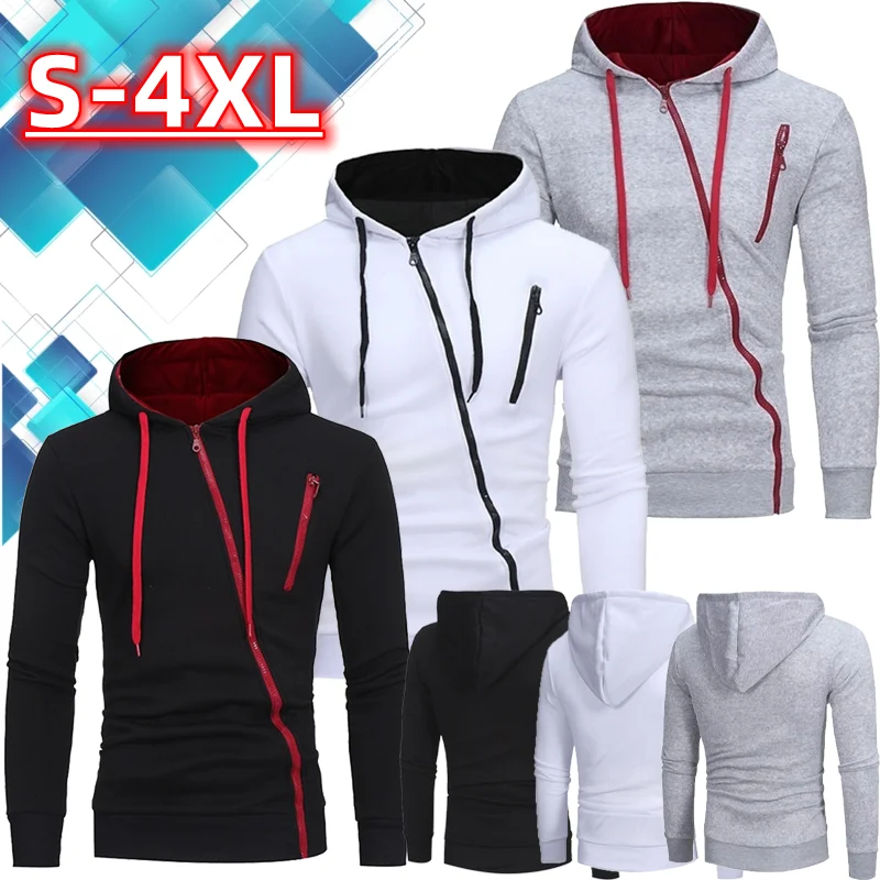 

Fashion Men Hoodie Autumn Winter Hooded Sweatshirt Long Sleeve Sport Jacket Coat