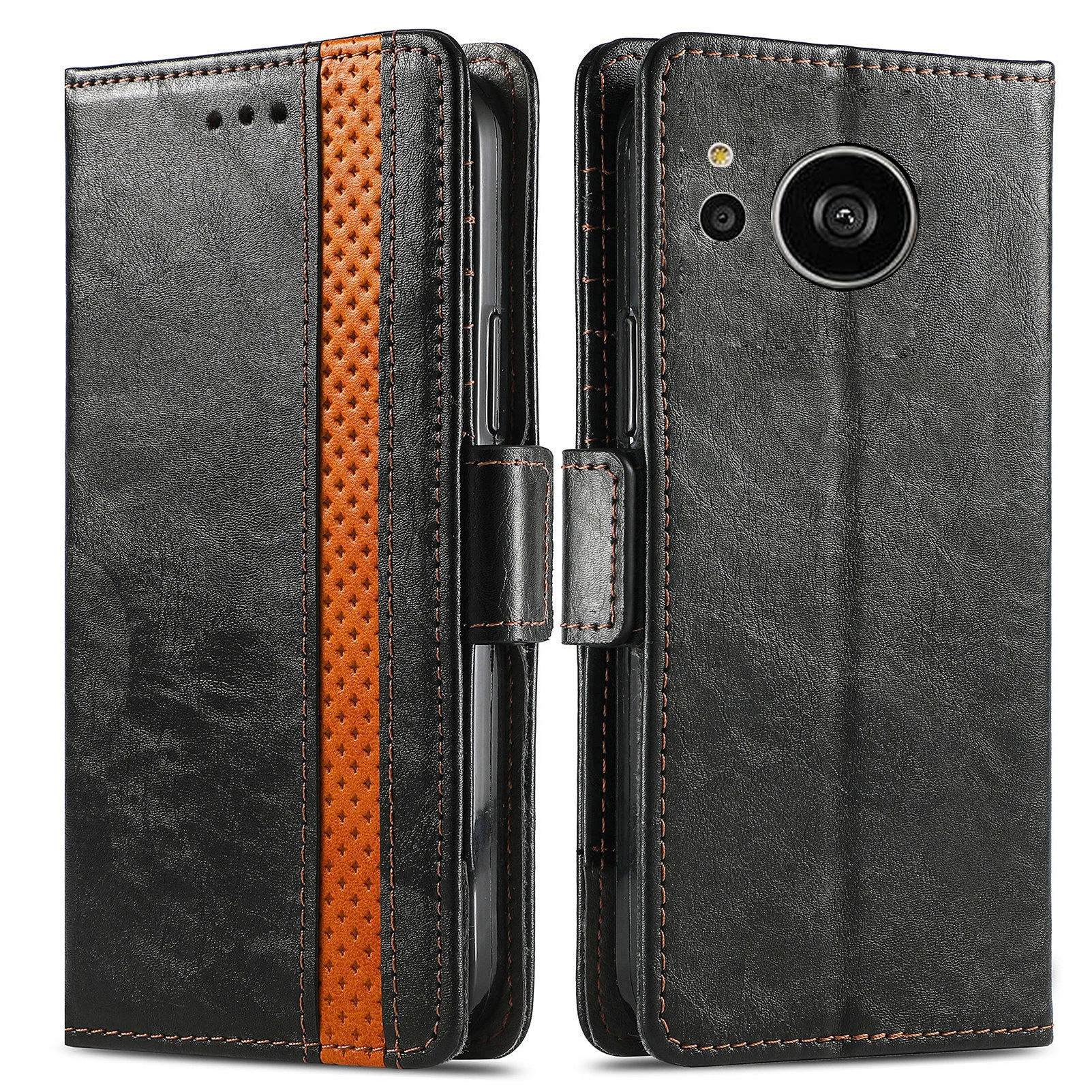 

Flip patched leather card Slot Wallet Cover For Sharp Aquos sense7 Sense6s Sense6 Sense4 Plus RFID Fall prevention phone Case