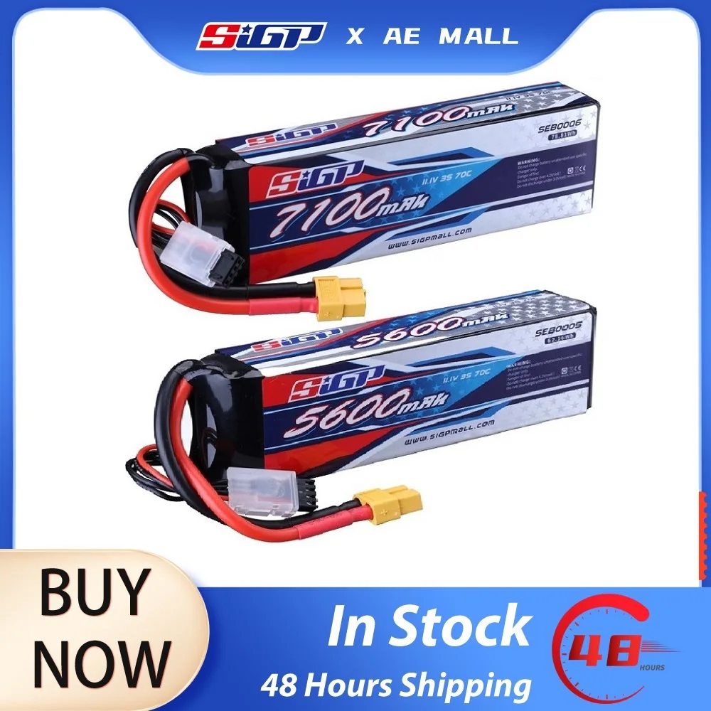 Bateria SIGP 3S Lipo, Soft Pack com Conector XT60 para Carro RC, Caminhão, Tanque, Barco, Passatempo de Corrida, 5600mAh, 7100mAh, 11.1V, 70C