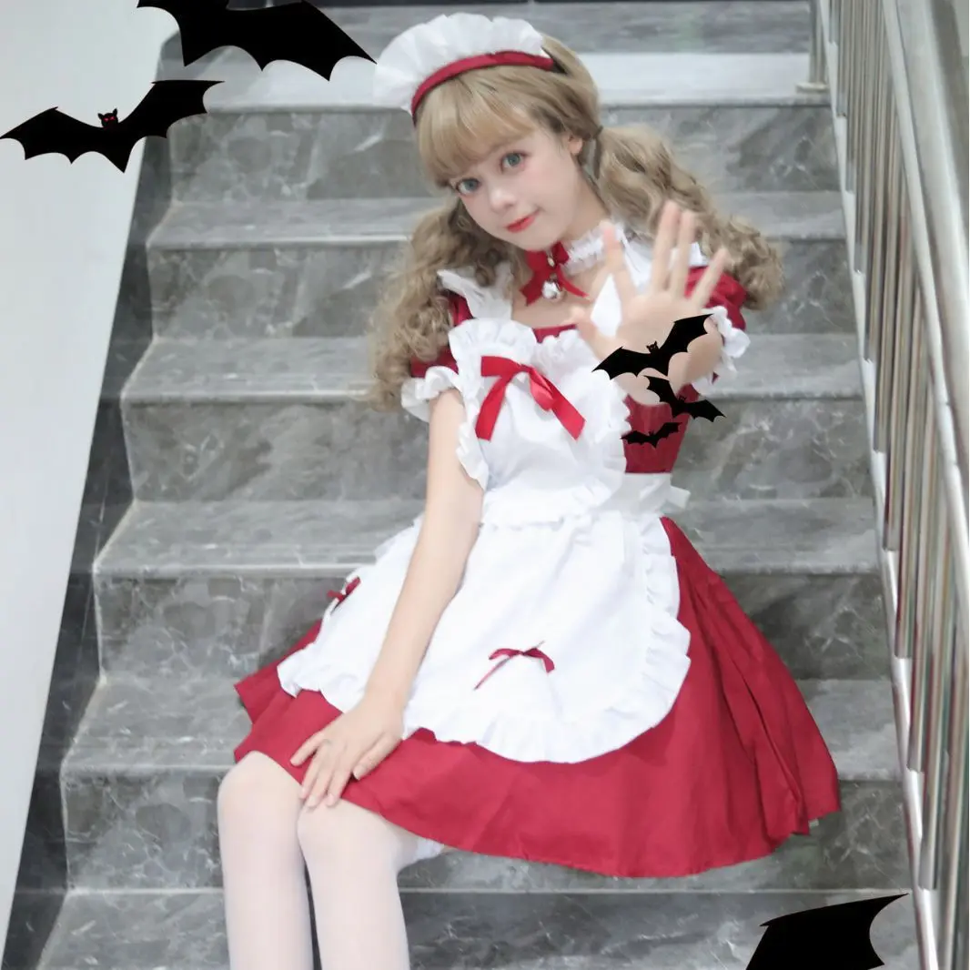 

Милый костюм горничной на Хэллоуин, сексуальный японский Sle Lolita Maid orm, женский наряд, спецодежда, школьный комплект