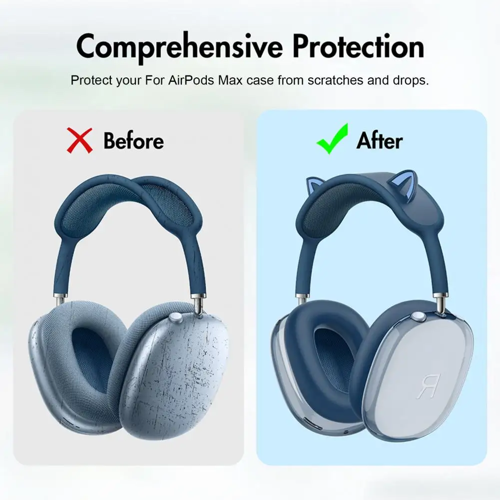 Impact resistant Headphone Cover Protective Cover Silicone Protective Case for Airpods Max 360 degree Anti slip