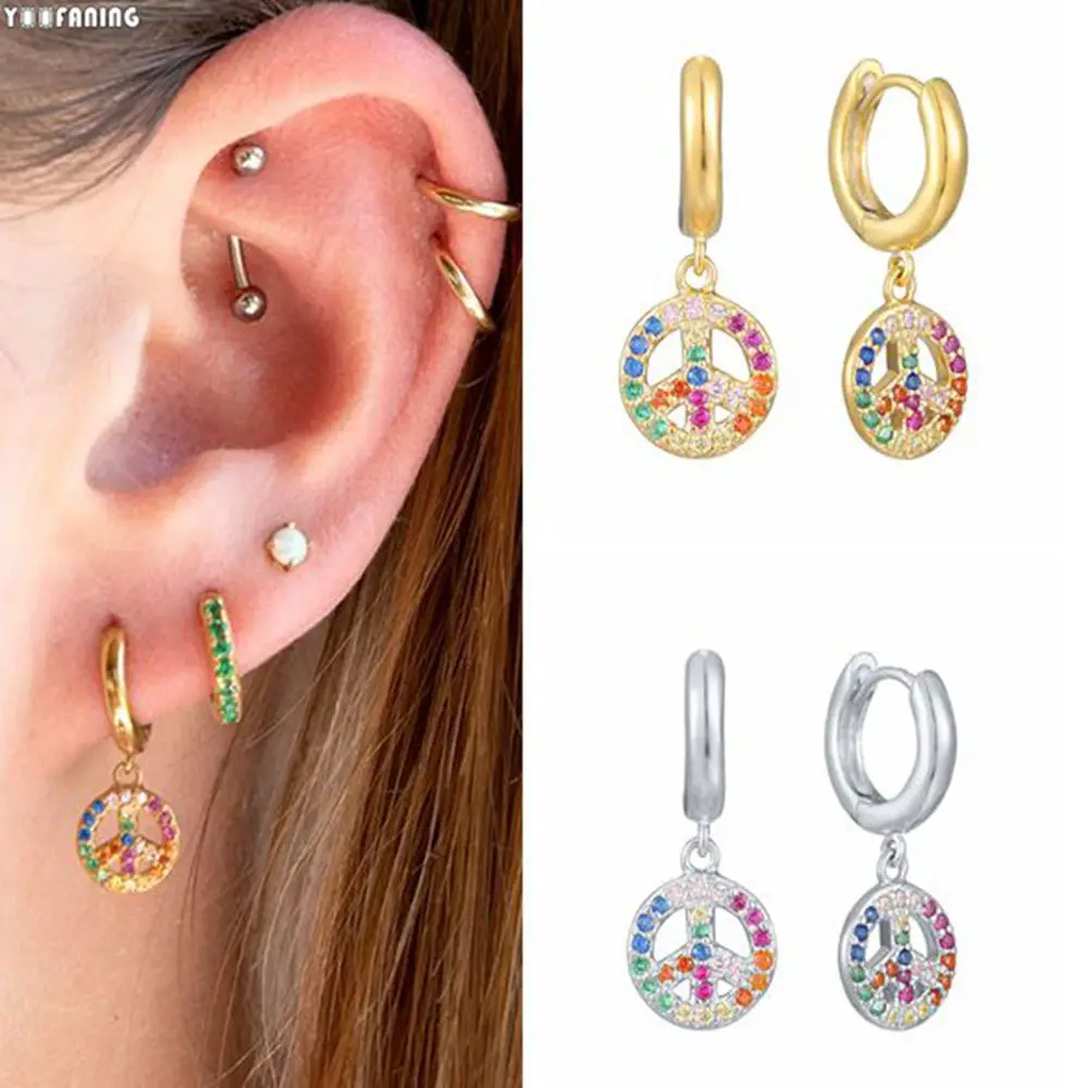 

925 Sterling Silver Ear Needle Exquisite High-end Gold Silver Hoop Earrings Colored Zircon Classic Earrings for Women Jewelry